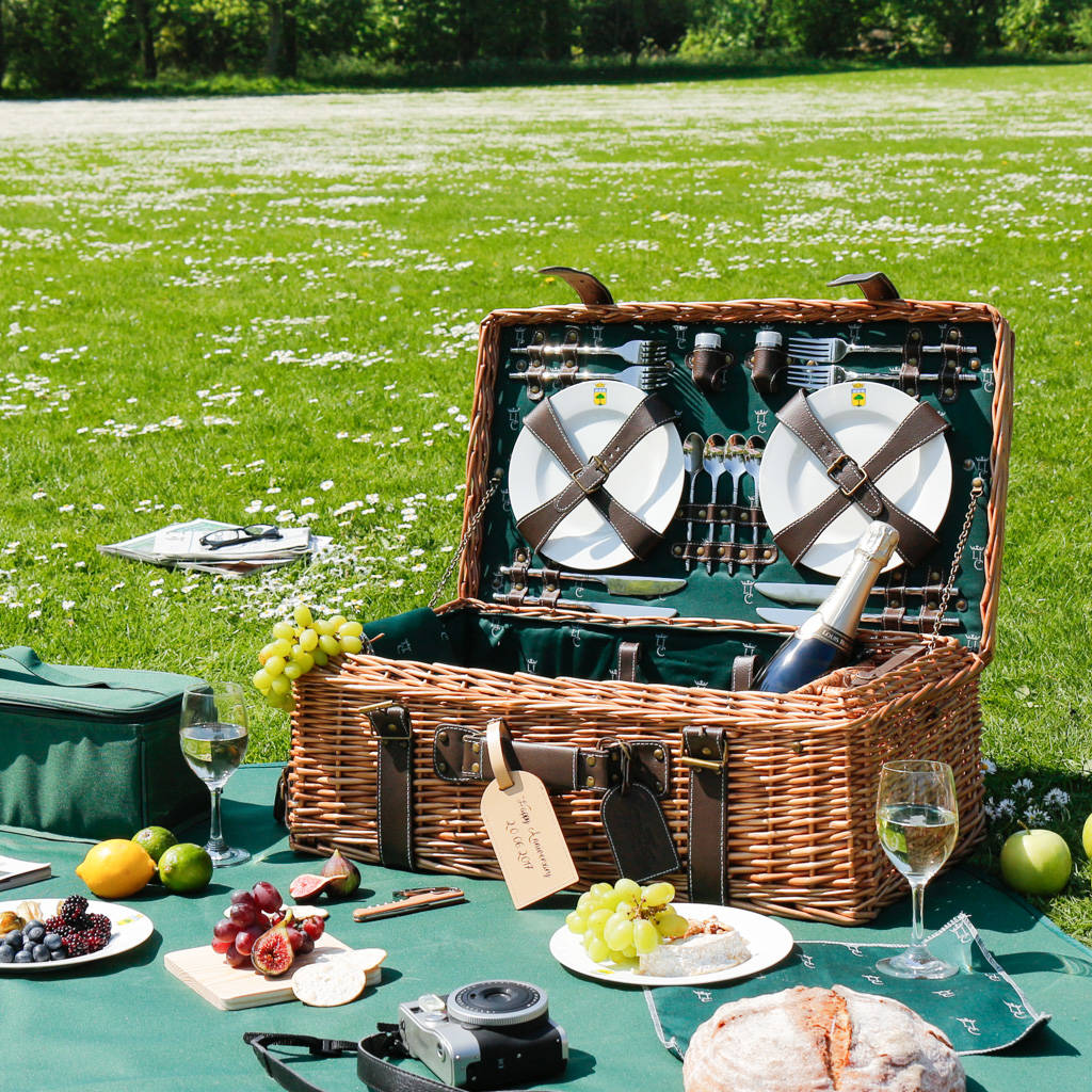 personalised luxury four person picnic basket by dibor