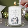 First Christmas As Grandparents Penguin Candle, thumbnail 1 of 8