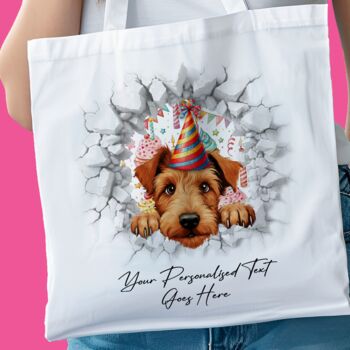 Personalised Irish Terrier Birthday Break Through Dog, 7 of 7