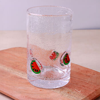G Decor Berry And Bow Bubble Glasses Handcrafted And Handmade Bubble Textured Fruit And Ribbon Bow Drinkware, 5 of 8
