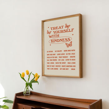 'Treat Yourself With Kindeness' Retro Affimations Print, 5 of 12