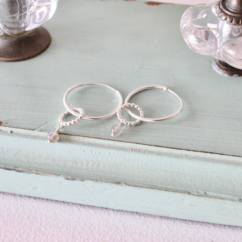 bead ring hoops by crystal and stone