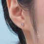 Sterling Silver Amethyst Purple Cz Earrings, thumbnail 6 of 12