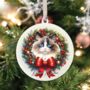 Personalised Cat Christmas Wreath Hanging Decoration, thumbnail 11 of 12