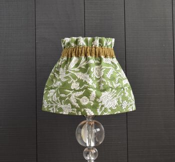 Dolly Green Scrunchie Lampshade With A Velvet Trim, 4 of 5