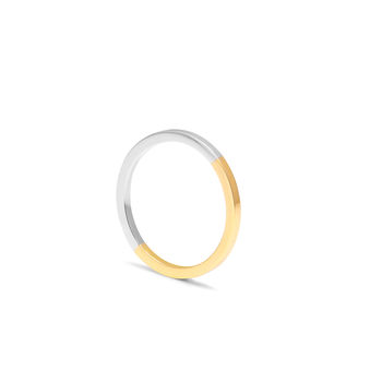 Two Tone 9ct Yellow And White Gold Square Ring, 2 of 5