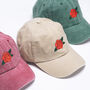 Embroidered Baseball Cap With Rose Design, thumbnail 1 of 10