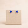 7mm Gold Plated Sterling Silver September Birthstone Stud Earrings, thumbnail 3 of 5