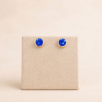 7mm Gold Plated Sterling Silver September Birthstone Stud Earrings, 3 of 5