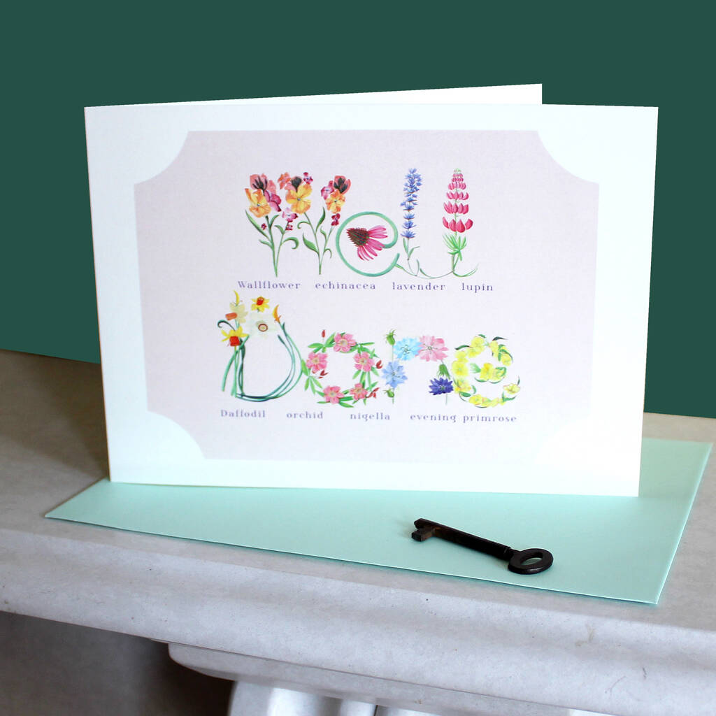 Large Botanical 'Well Done' Greetings Card, 1 of 2