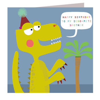 Dino Mite Brother Birthday Card, 2 of 5
