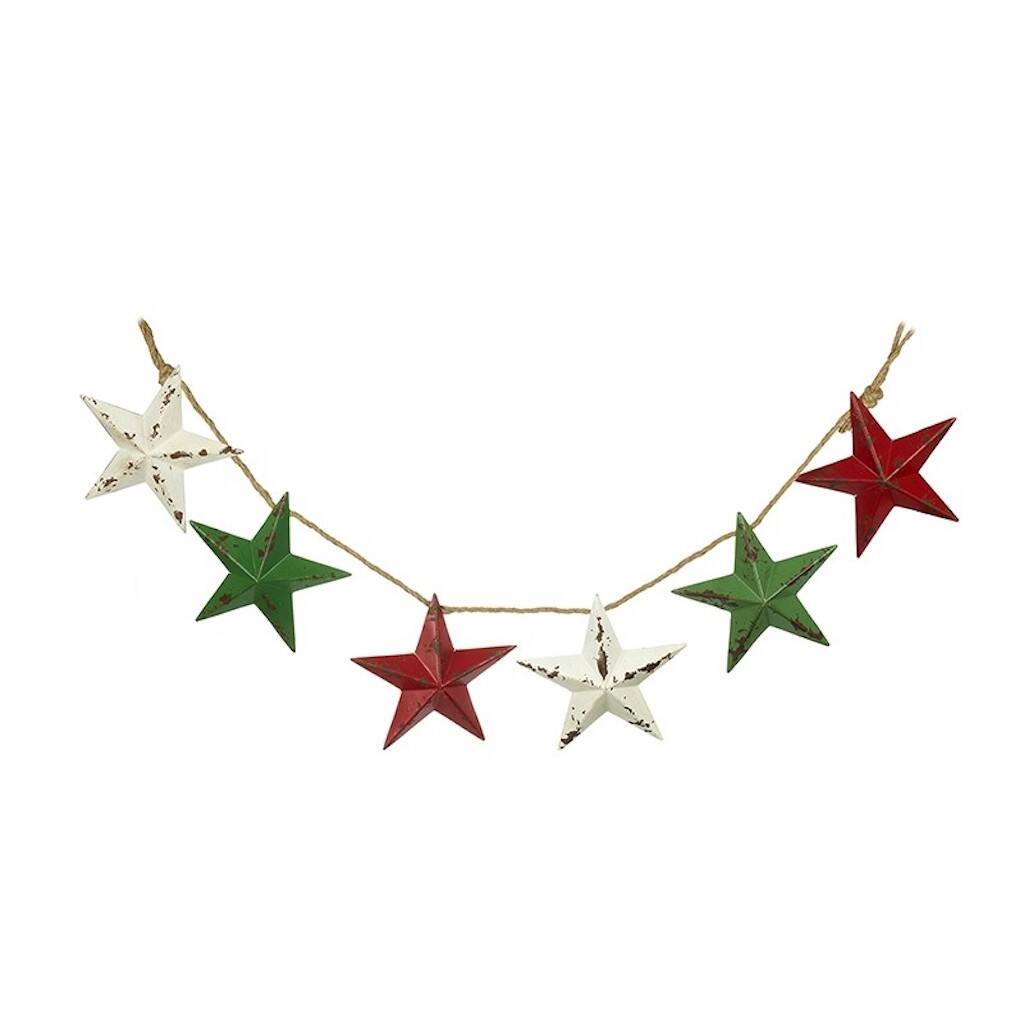 Large Metal Star Garland By Pink Pineapple Home & Gifts