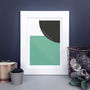 Green And Grey Minimal Abstract Print, thumbnail 6 of 7