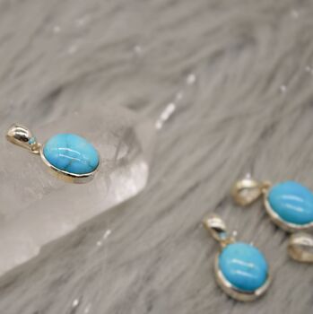 Turquoise Pendant Set In Sterling Silver Necklace, 4 of 10