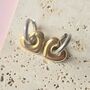 Two Tone Hoop Earrings With Removable Heart, thumbnail 1 of 4