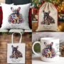Personalised French Bulldog In Christmas Lights, thumbnail 1 of 11