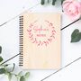 Personalised A5 Wooden Floral Name Notebook, thumbnail 2 of 3