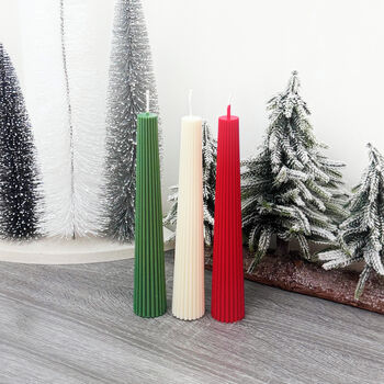 Freestanding Christmas Taper Candle Christmas Decor, 3 of 10