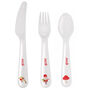 Personalised Christmas Toadstool Santa Three Piece Cutlery Set, thumbnail 2 of 3