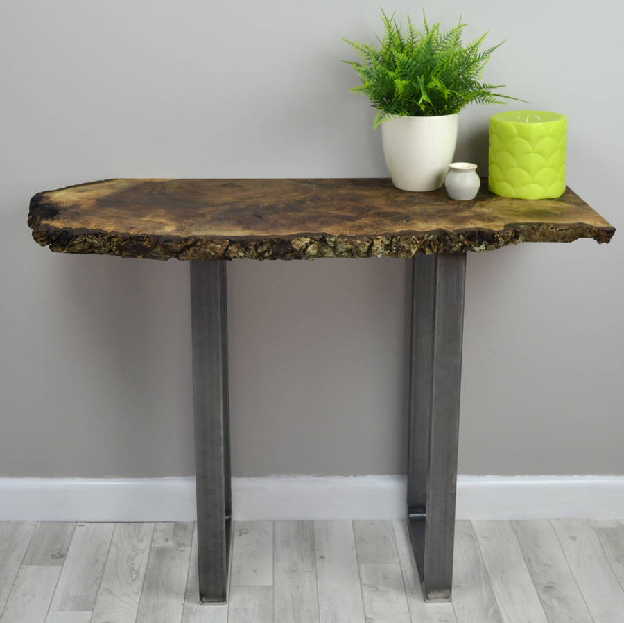 Natural Live Edge Walnut Slab Console Table By Frances Bradley Natural Live Edge Walnut Slab Console Table
