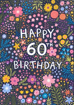 60th Birthday Card For Women, Floral 60th Card, For Her, 3 of 3