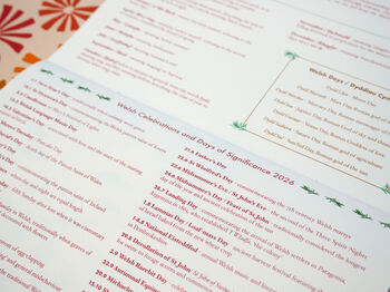 Welsh Language Herbal Calendar 2026, 6 of 8