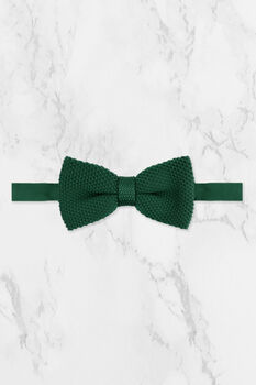 Handmade 100% Polyester Knitted Tie In Dark Green, 5 of 8