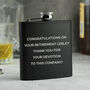 Personalised Engraved Retirement Hip Flask In Gift Box, thumbnail 1 of 5