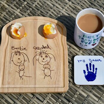 Personalised Breakfast Board With Child's Drawing, 3 of 5