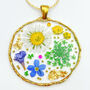 Medium Necklace With Daisies, Lavender And Green Flowers, thumbnail 1 of 12