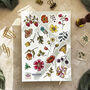 Vintage Retro Floral Vinyl Sticker Sheet, thumbnail 1 of 5