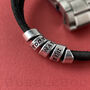 Vegan Personalised Secret Message Black Cork Bracelet, thumbnail 5 of 6