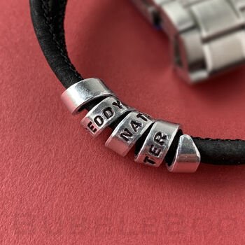 Vegan Personalised Secret Message Black Cork Bracelet, 5 of 6