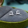 Sterling Silver Running Reindeer Stud Earrings, thumbnail 1 of 12
