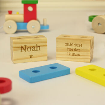 Personalised Name Star Wooden Toy Train, 8 of 9