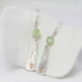 Prehnite Textured Sterling Silver Drop Earrings, thumbnail 4 of 7