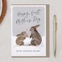 Cute Bunny Rabbits, Happy First Mother's Day Card, thumbnail 1 of 2