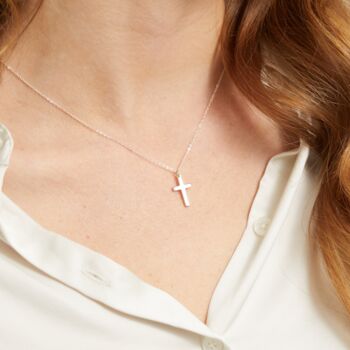 Arundel Sterling Silver Cross Pendant Necklace, 2 of 4