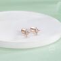 Tiny Cz Starburst Internally Threaded Flat Back Earrings In Sterling Silver, thumbnail 4 of 12