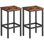 Set Of Two Bar Stools Chairs Seat With Footrest, thumbnail 4 of 7