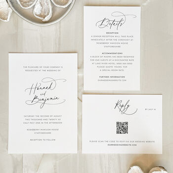 Romantic Script Wedding Invitation, 3 of 6
