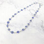 Blue Evil Eye Silver Good Luck Protection Necklace, thumbnail 5 of 5