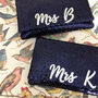 Black Or Navy Sequin Mrs Initial Clutch, thumbnail 5 of 8