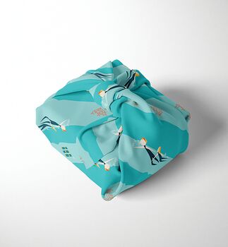 Sea Swimmers Reusable, Silky, Recycled Fabric Gift Wrap, 4 of 9