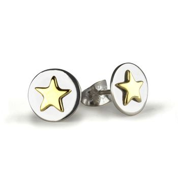 Lucky Earrings With Silver, Rose Or Gold Colour Star, 3 of 6
