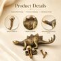Vintage Brass Dinosaur Wall Hooks Set Of Two, thumbnail 4 of 9