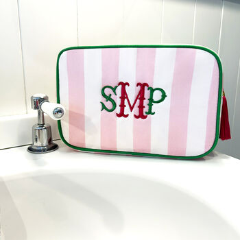 Monogramed Embroidered Cosmetic Bag, 2 of 6