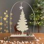 White Tree And Deer Christmas Decoration, thumbnail 1 of 2