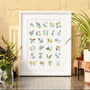 Inky Wildflower Alphabet A To Z Illustrated Print, thumbnail 1 of 12