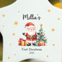 Personalised 1st Christmas Bauble Santa And Tree Keepsake, thumbnail 2 of 4